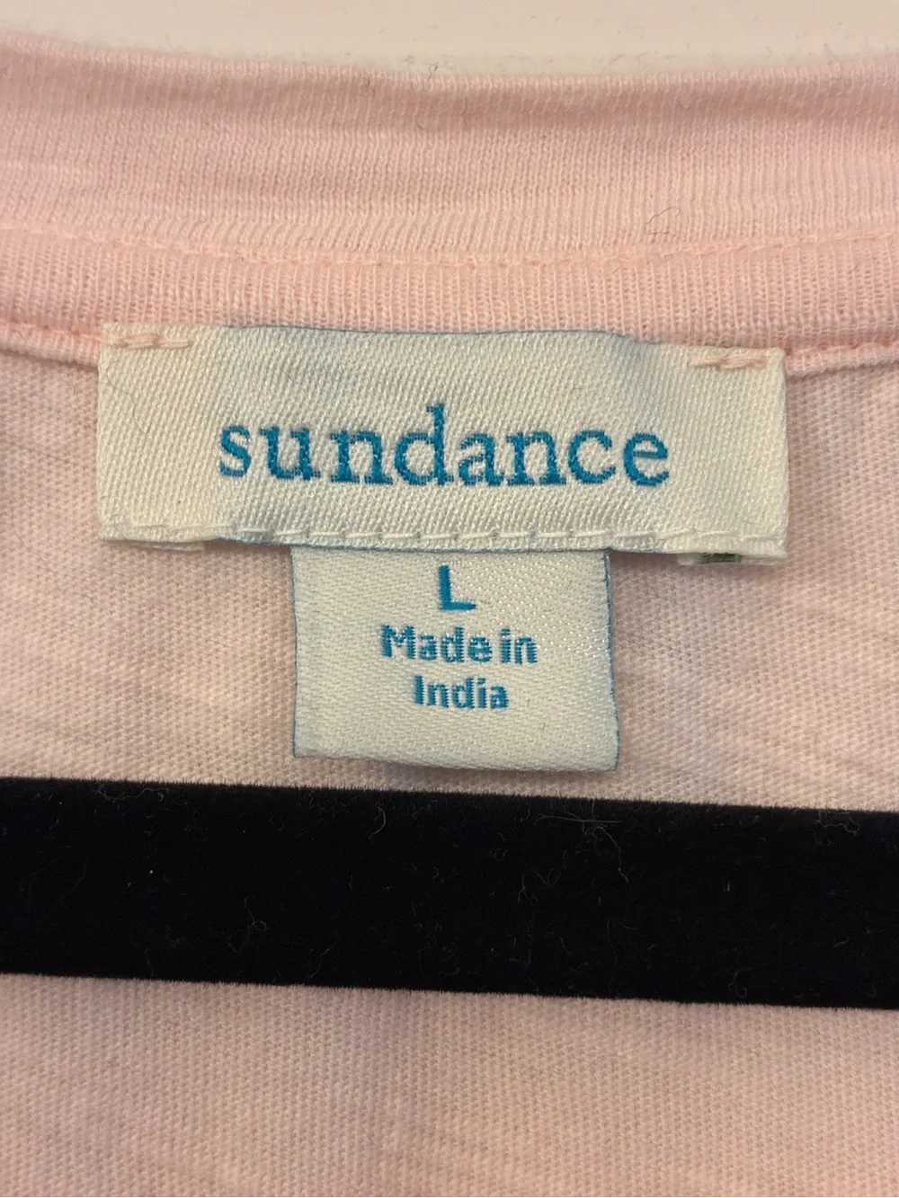 SUNDANCE Short Sleeve Cotton Floral T-Shirt Pink White Women’s Size Large - Picture 3 of 4